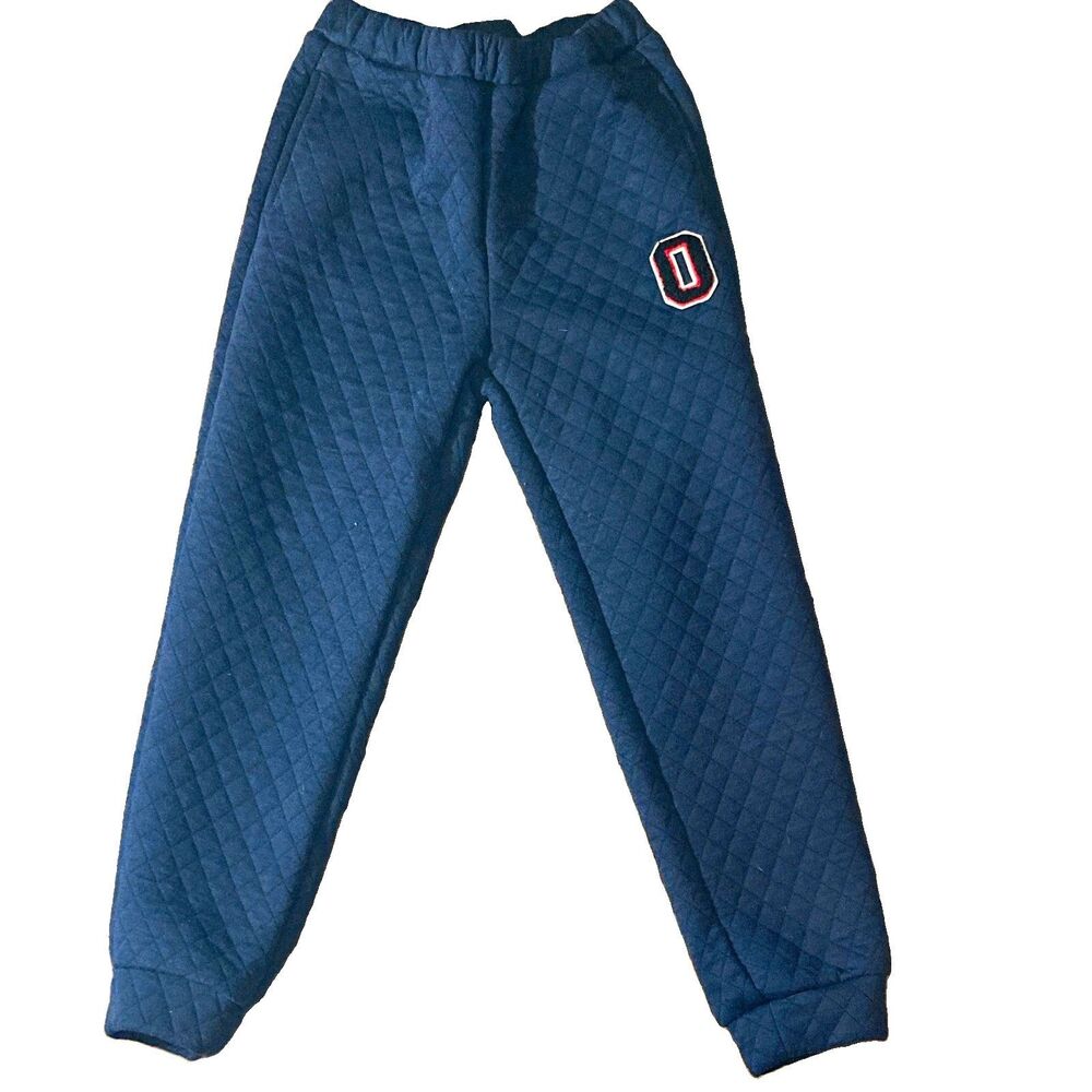 Boys size 9 SHEIN Blue Quilted Solid Jogger Pants Drawstring Elastic Ankles EUC